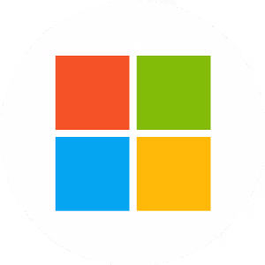 Microsoft logo consisting of four colored squares: red, green, blue, and yellow, arranged in a 2x2 grid.
