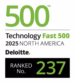 Deloitte Technology Fast 500 North America 2025 award with rank number 237.