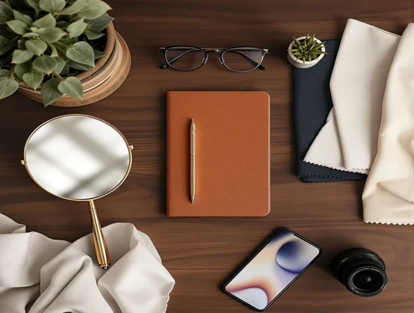 Sekiz kişinin etrafında oturduğu beyaz masalarda dizüstü bilgisayarlar, renkli yapışkan notlar ve grafikler var, toplantıda iş birliği yapıyorlar.