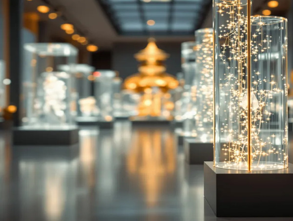 Dijital devrelerle çevrili büyük yapay zeka (AI) harflerinin üzerinde duran ve etrafında çalışan küçük insanlar.