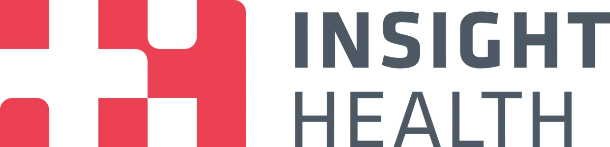 Insight Health Firmenlogo mit stilisiertem H in Rot neben dem Text Insight Health.