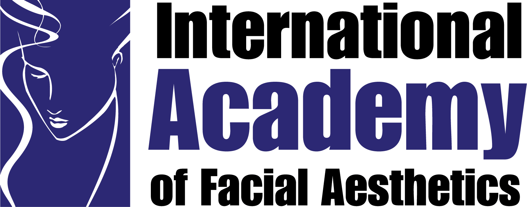 Logo of International Academy of Facial Aesthetics with stylized face outline in purple and black text.