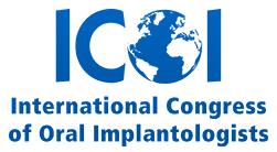 Logo of the International Congress of Oral Implantologists featuring the acronym ICOI with a globe integrated in the letter O.