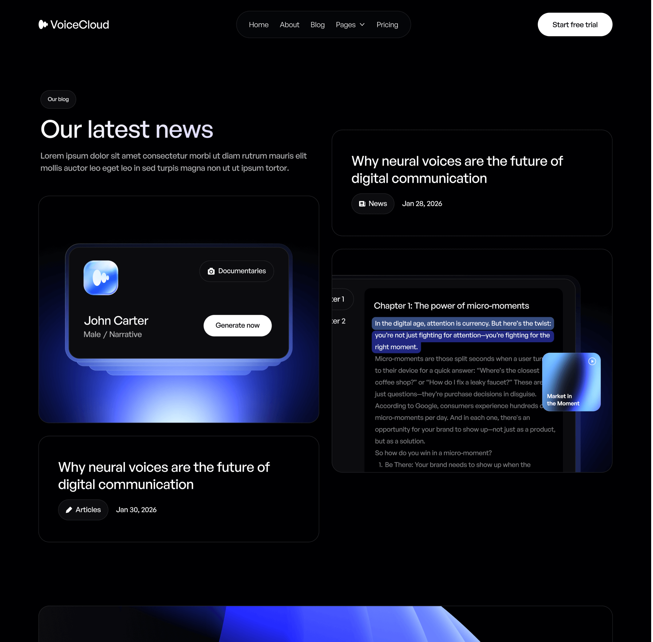 VoiceCloud - Blog V2 Page - Text to Speech App Webflow Template | BRIX Templates