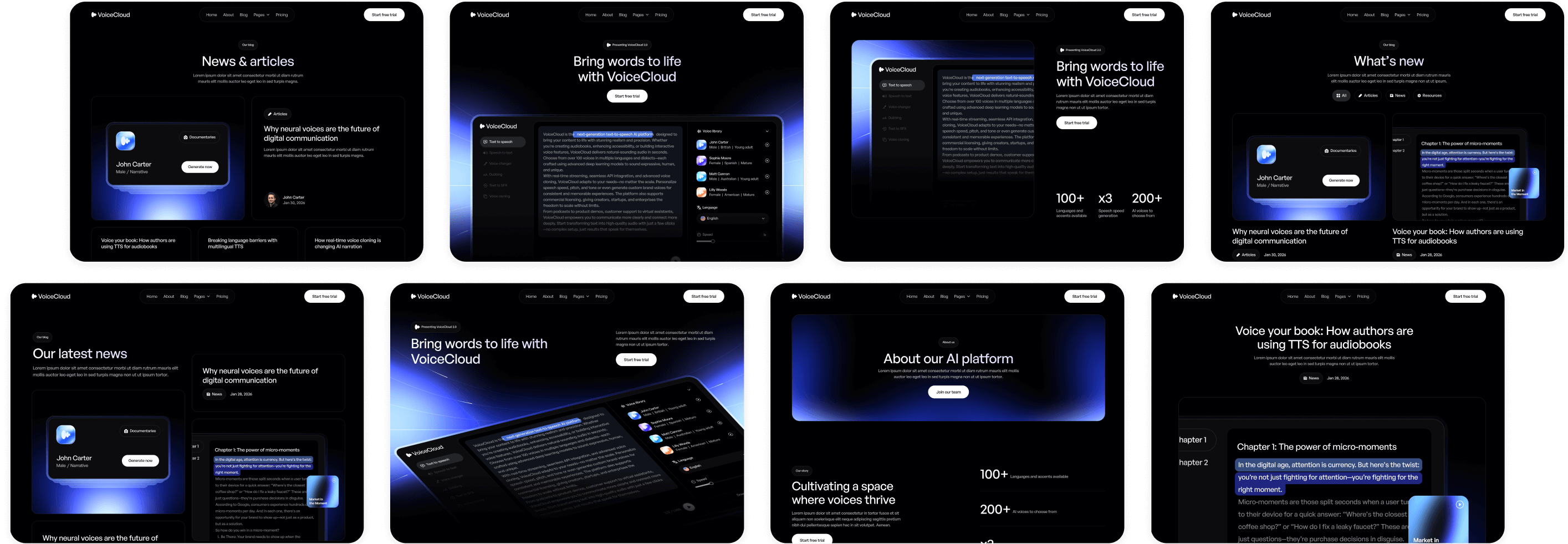 VoiceCloud - Template Pages - Text to Speech App Webflow Template | BRIX Templates