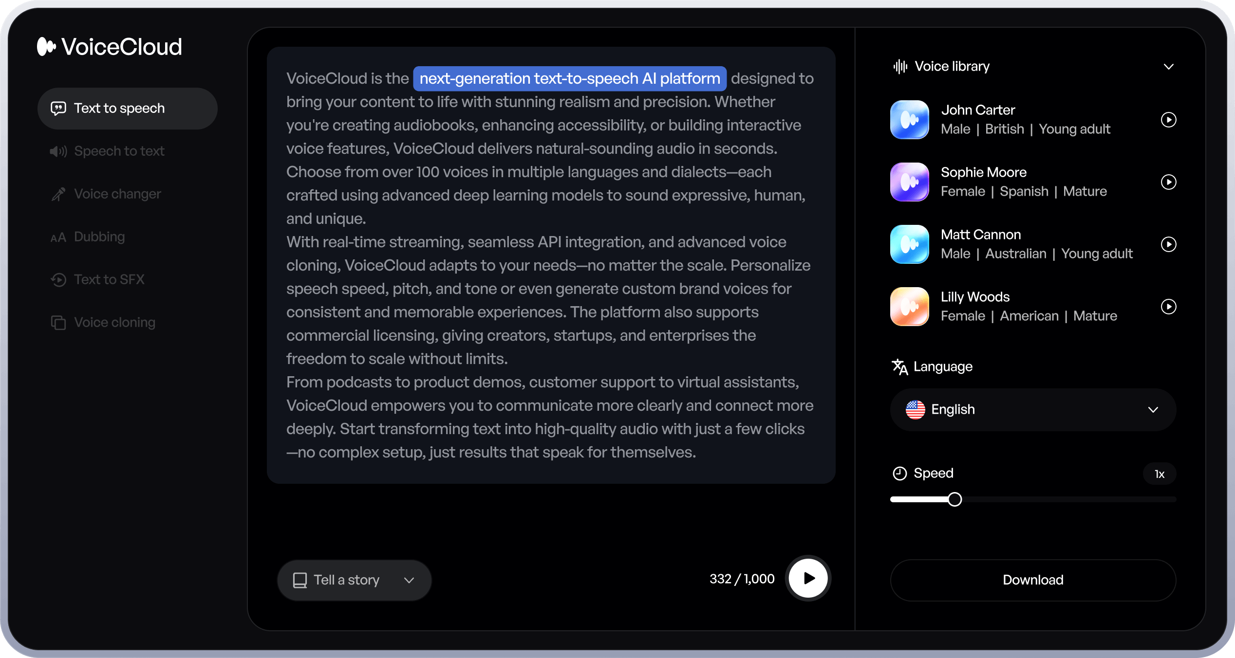 Hero V3 - VoiceCloud - Webflow Template | BRIX Templates
