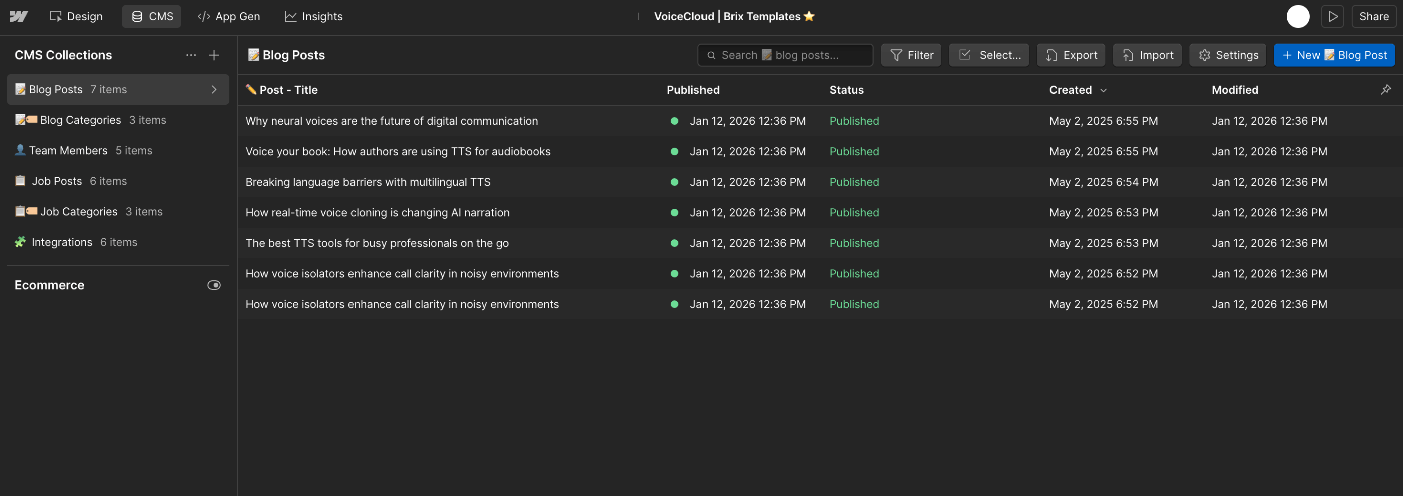 CMS Collection - VoiceCloud - Webflow Template | BRIX Templates