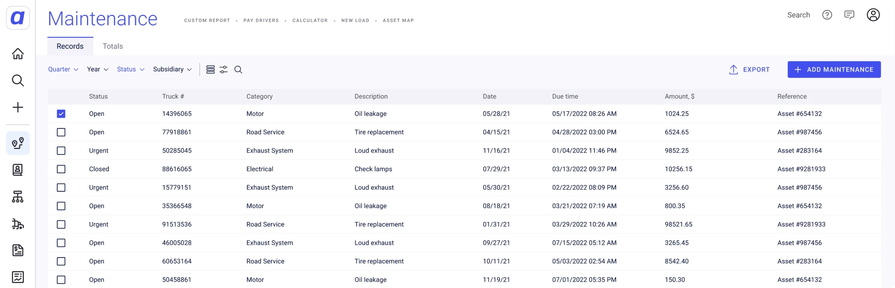 screenshot of a dashboard