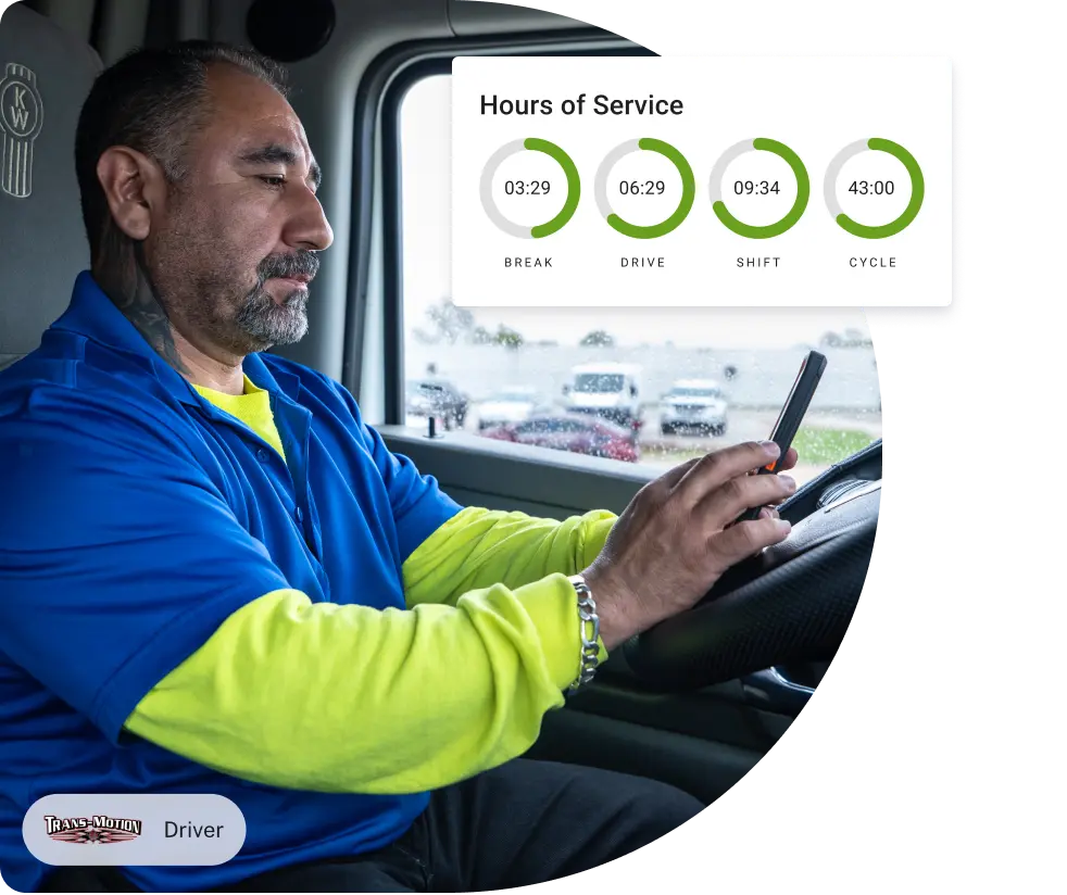 a driver looking at his phone