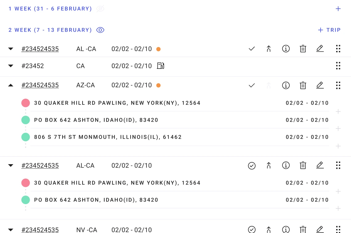 screenshot from alvys app