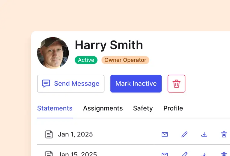 screenshot from alvys app