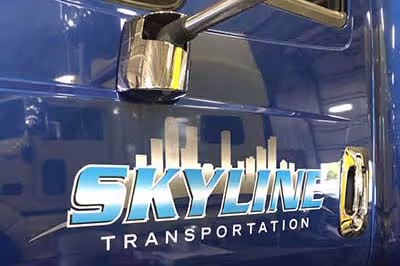 Skyline Transportation logo on a truck