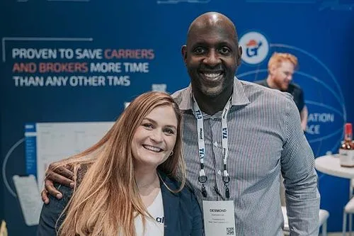 TIA 2023 photo of Emily Feliton with Desmond Clark