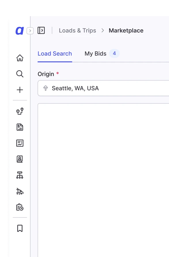 Load search functionality in Alvys TMS marketplace