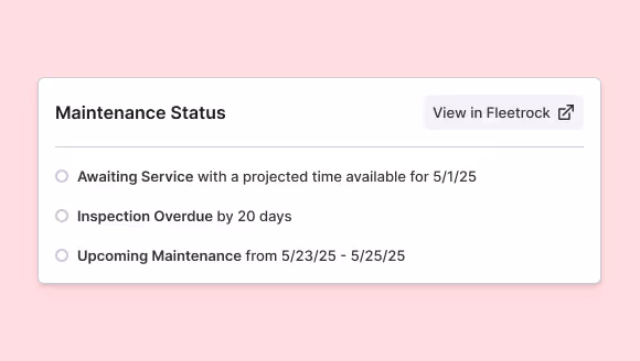 Maintenance status UI