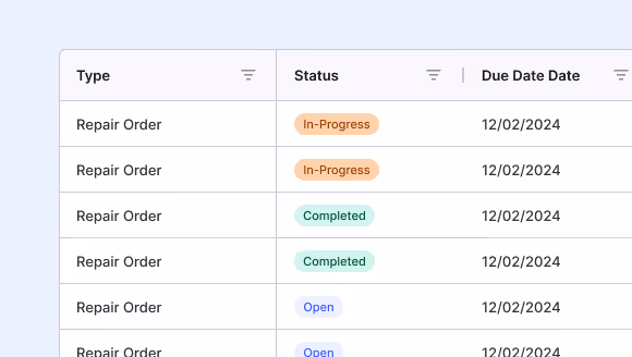 Maintenance logs UI