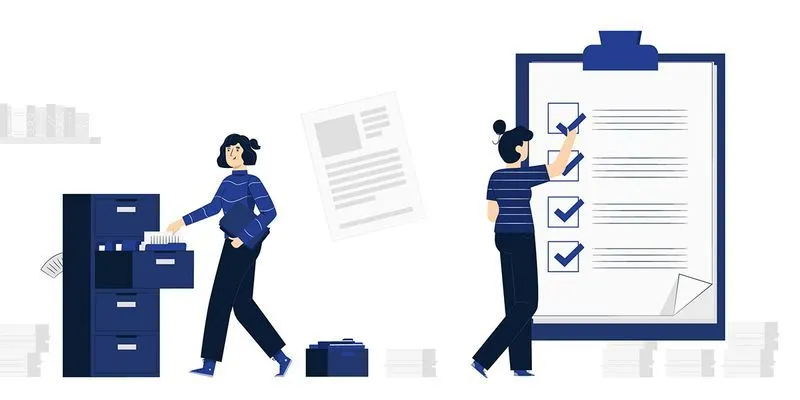 people-checking-a-list-and-organizing-paperwork