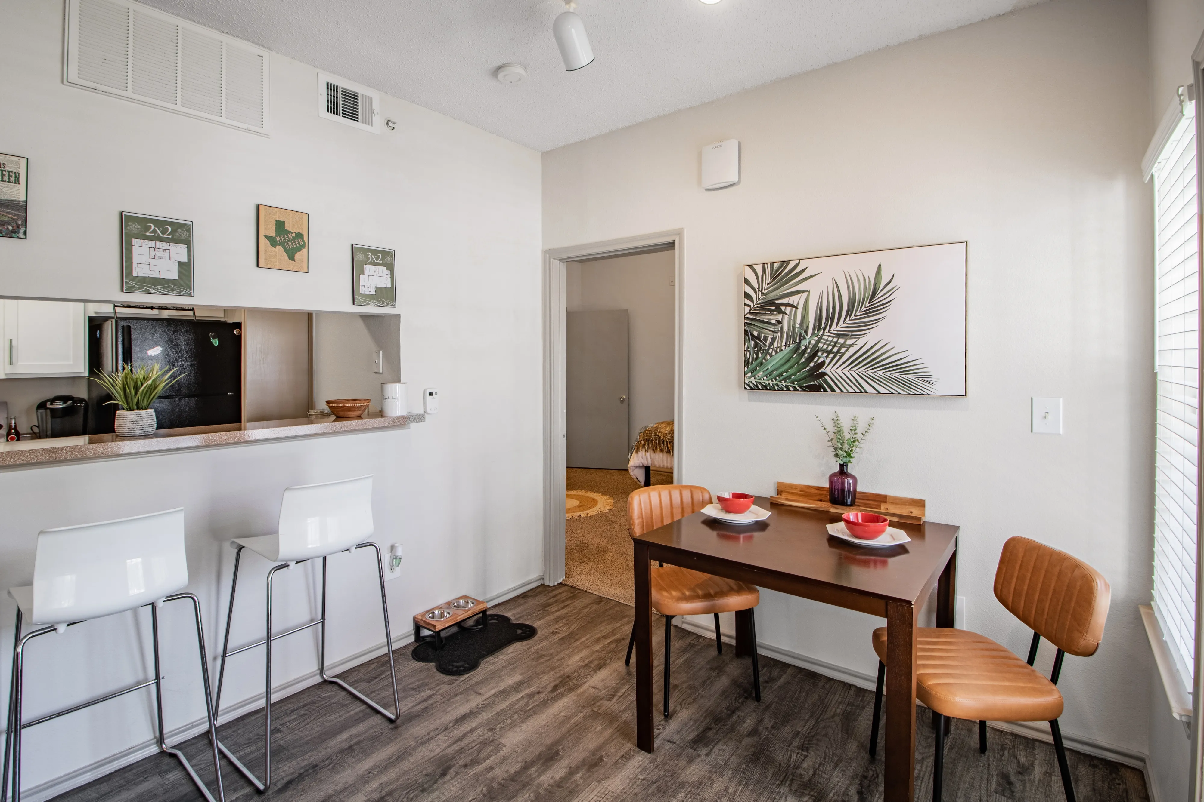 Dining and living room space
