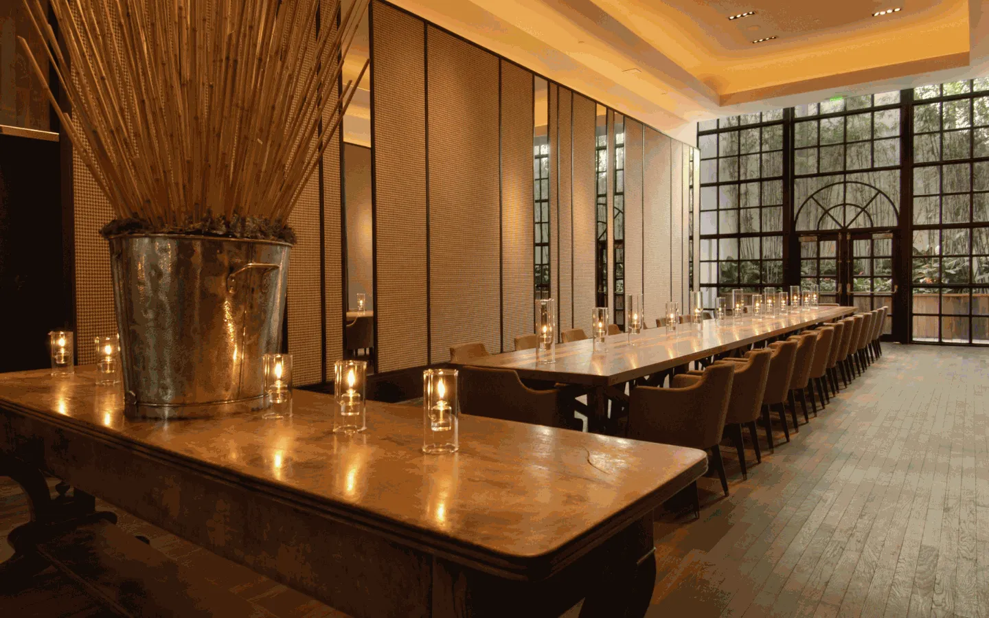 A stylish private dining room at Bourbon Steak Miami