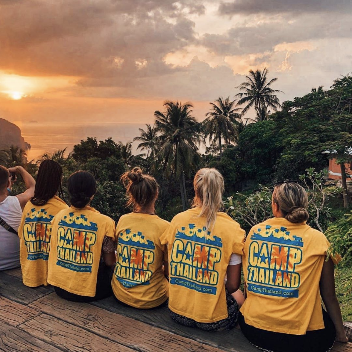 Camp Thailand campers watch the sunset at Camp.
