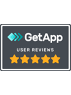GetApp badge displaying five yellow stars representing user reviews.
