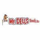 Mr. Dells Foods Ltd logo with a chef holding a spaghetti fork.