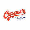 Casper's Ice Cream logo with red script text and blue tagline since 1925.