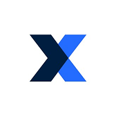 MaintainX logo with overlapping dark blue and blue X shapes.