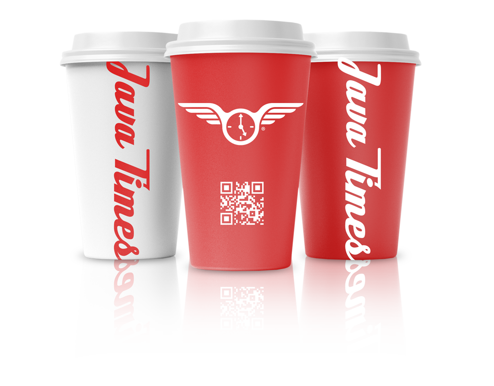 vasos de Java Times Caffé