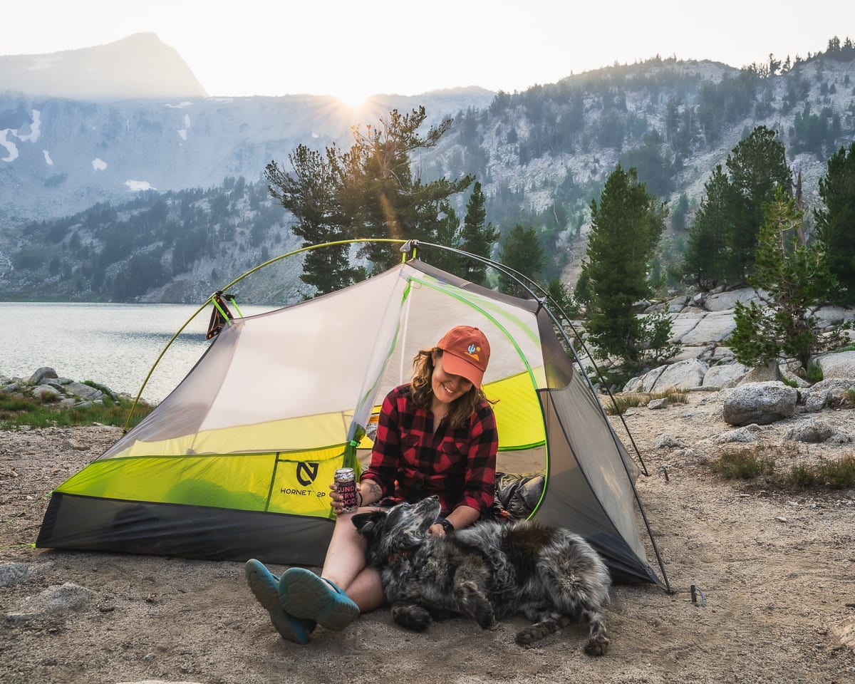 Brooke Weeber Backpacking Trip Tent by Lake