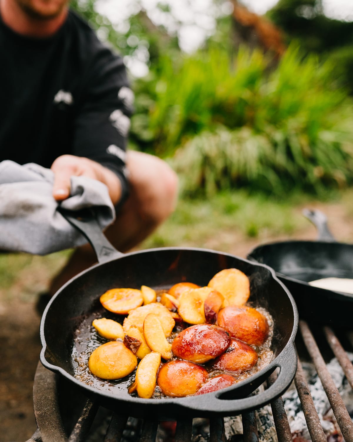 Maple and Whiskey Glazed Peaches for Pancakes or Waffles