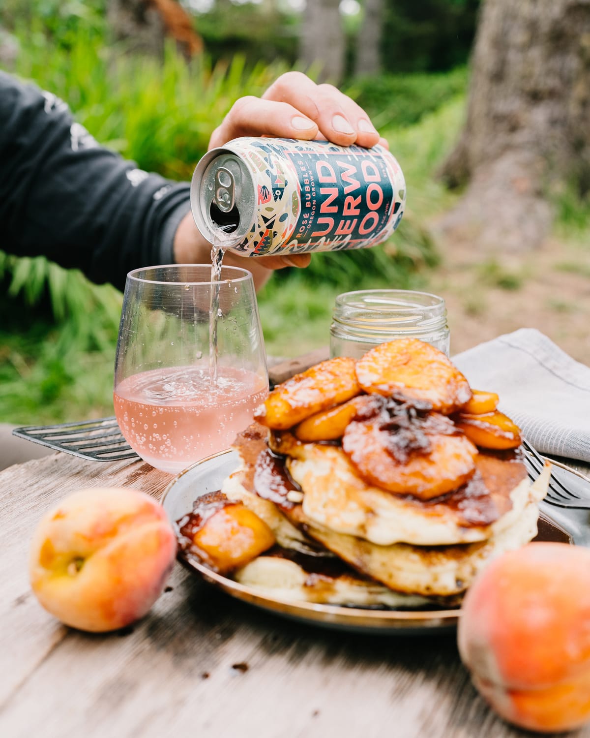 Maple and Whiskey Glazed Peaches for Pancakes or Waffles