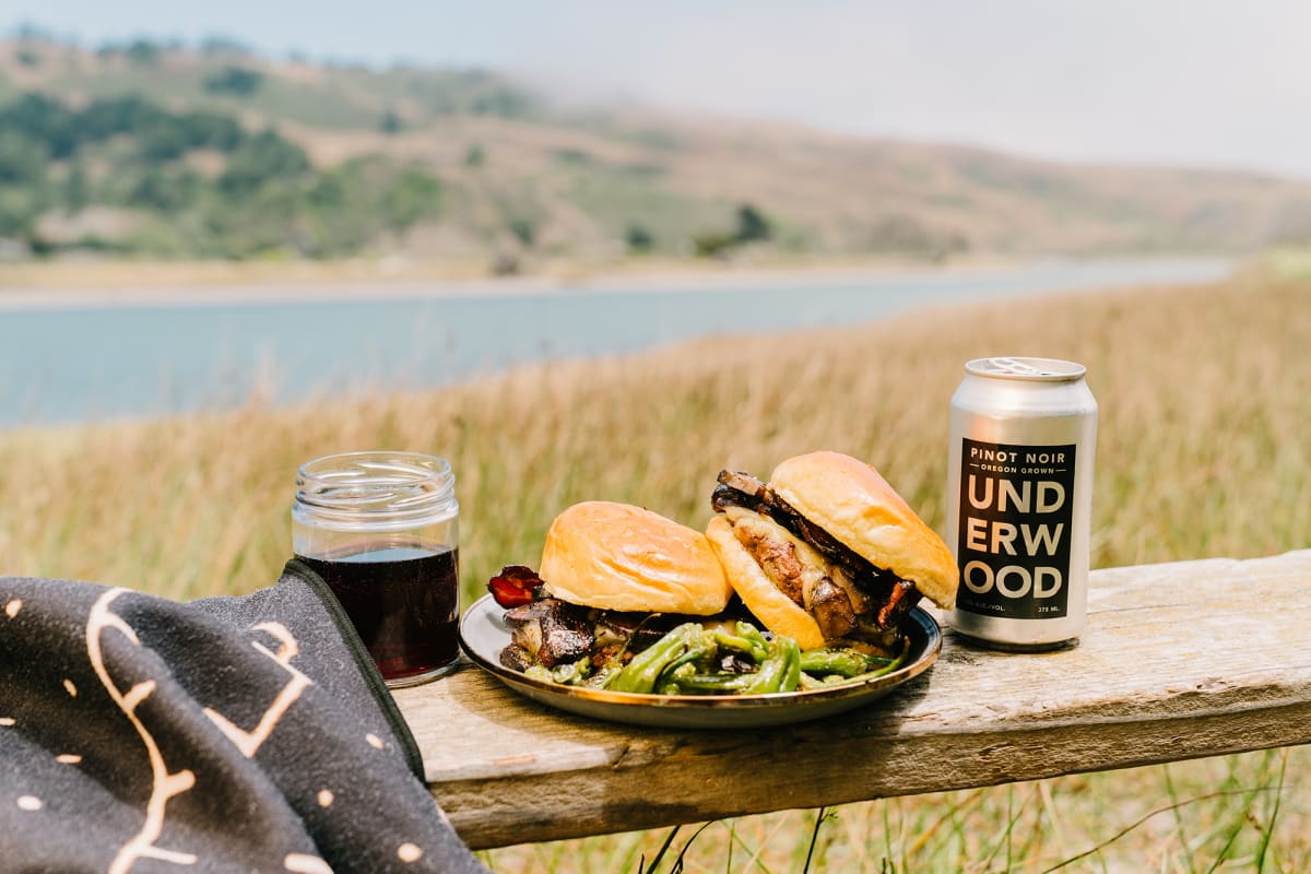 Underwood Pinot Noir and Mushroom Burgers