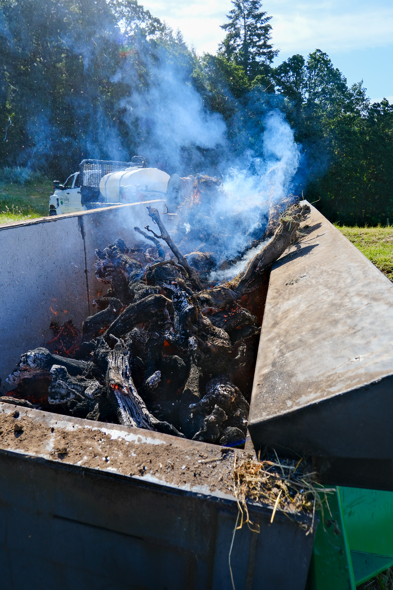 Amity Vineyards Biochar. What Becomes of our Oldest Vines