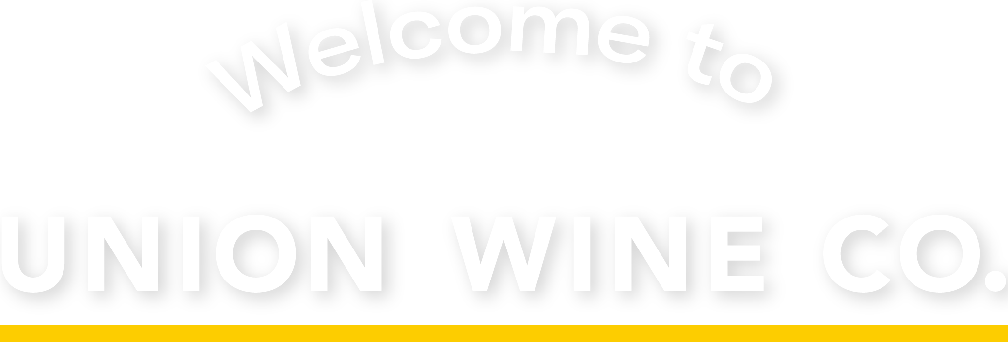 White and yellow logo reading "Welcome to Union Wine Co."