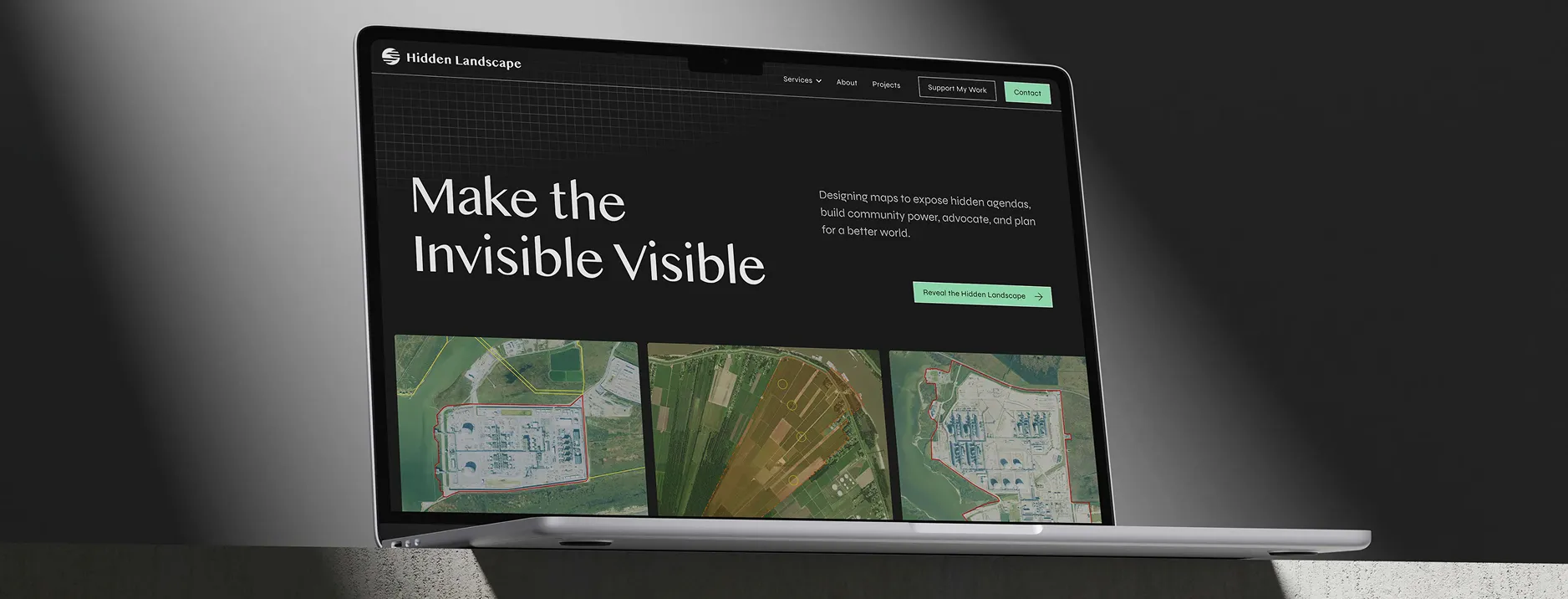 Hidden Landscape hero on a laptop