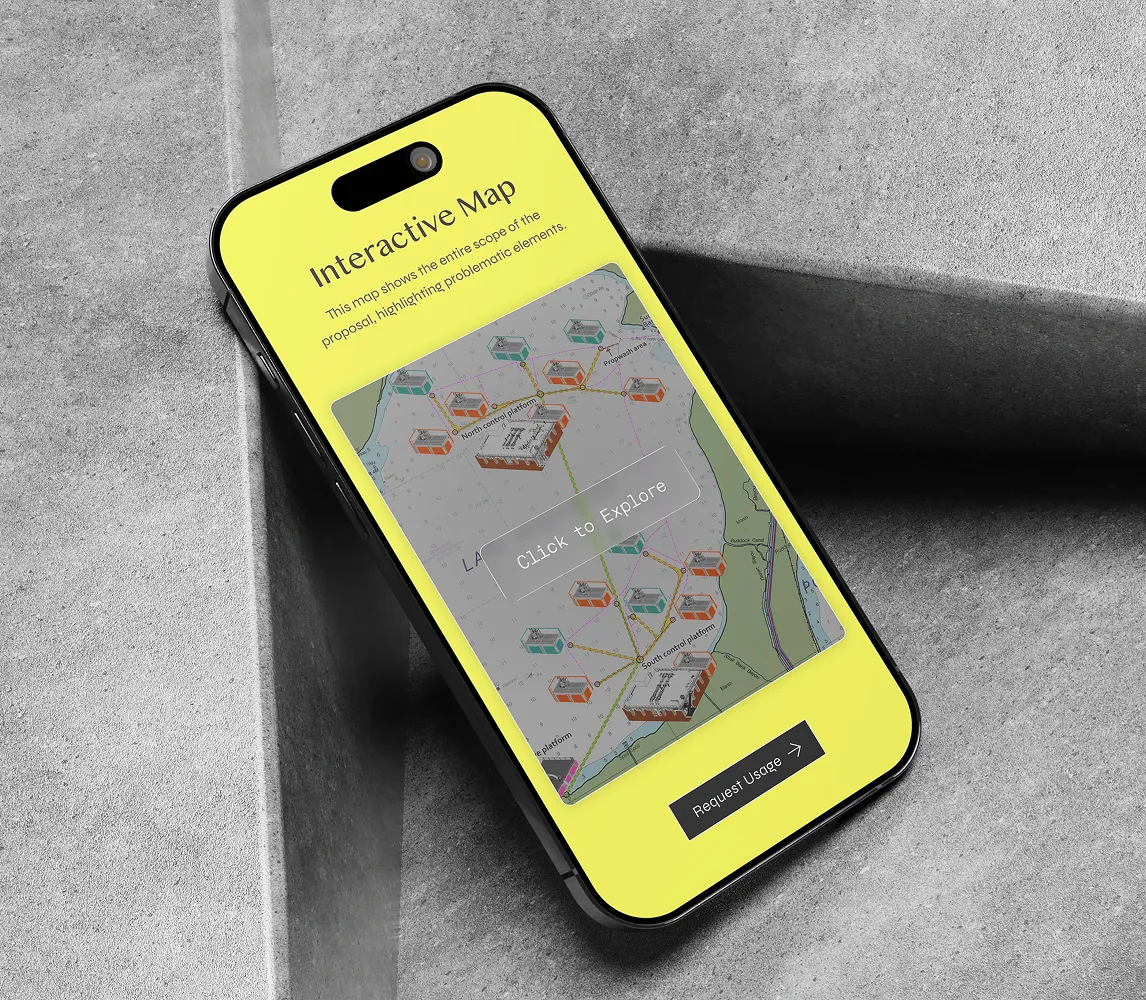 Hidden Landscape interactive map on a mobile device