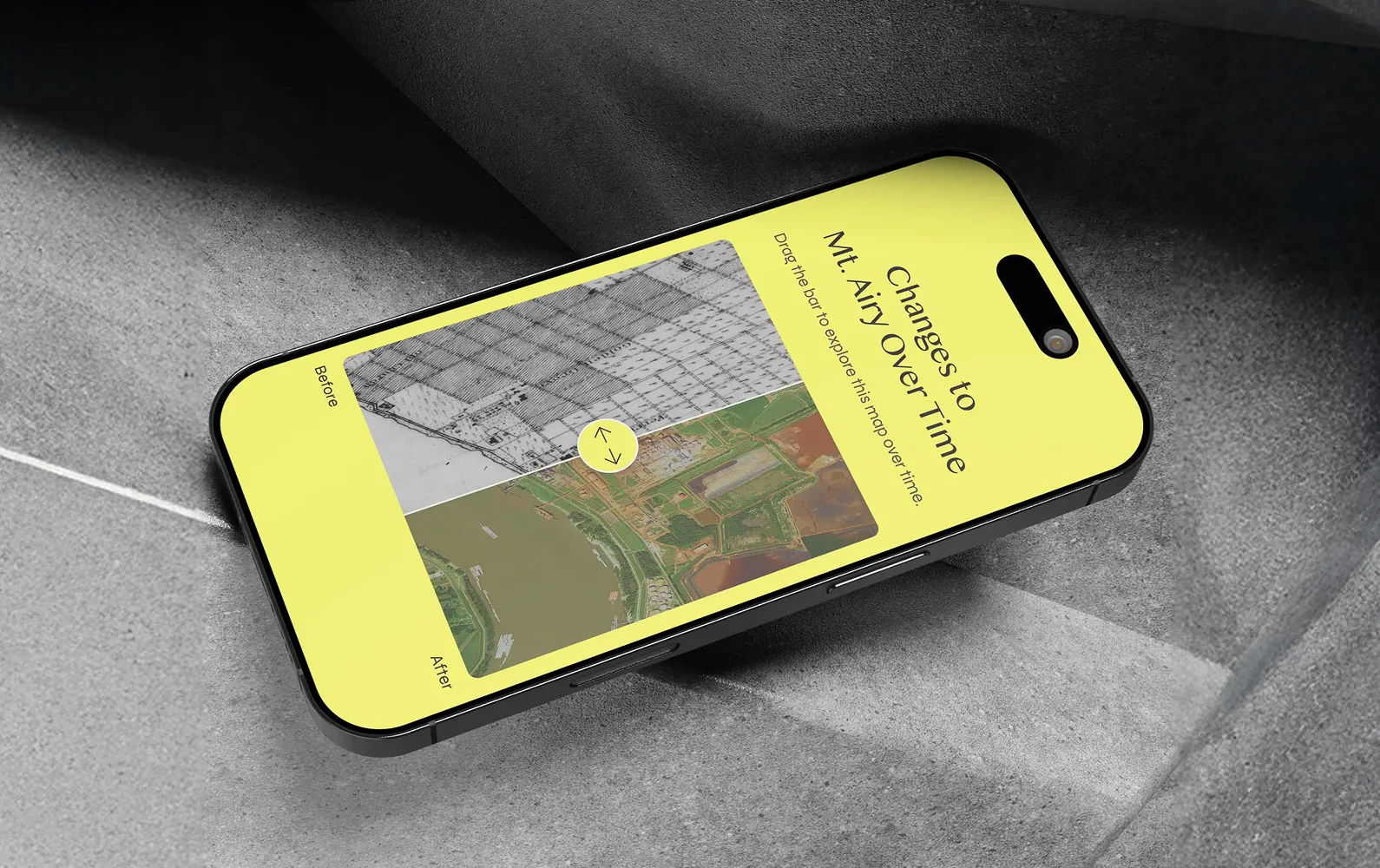 Hidden Landscape timeline map on a mobile device