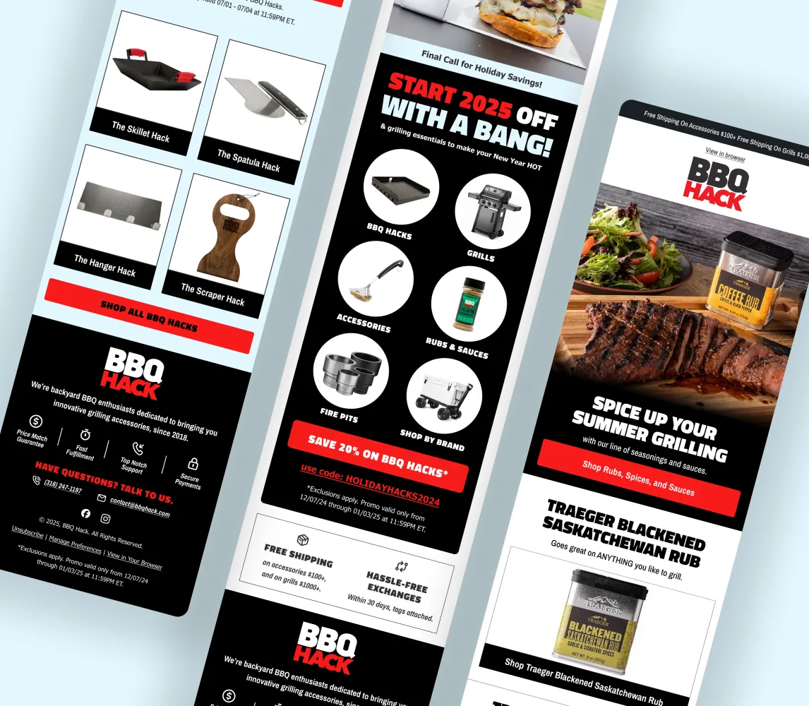 Email flows for BBQ Hack