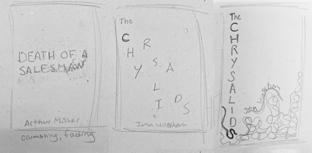 Sketches of book cover ideas