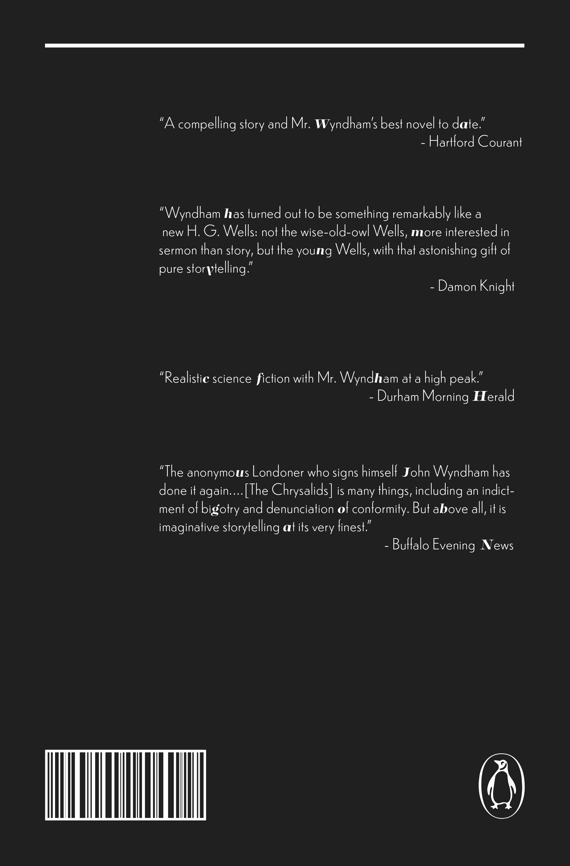 Rough Back cover of a book