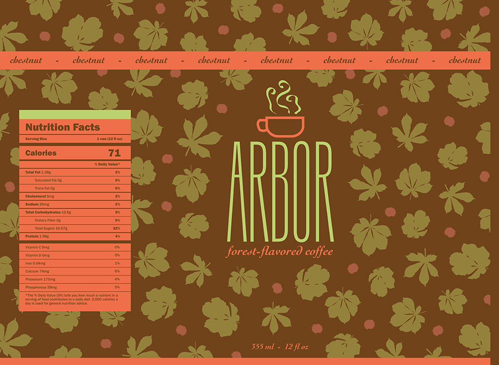 Final Arbor Brew Flat Label Chestnut Flavor