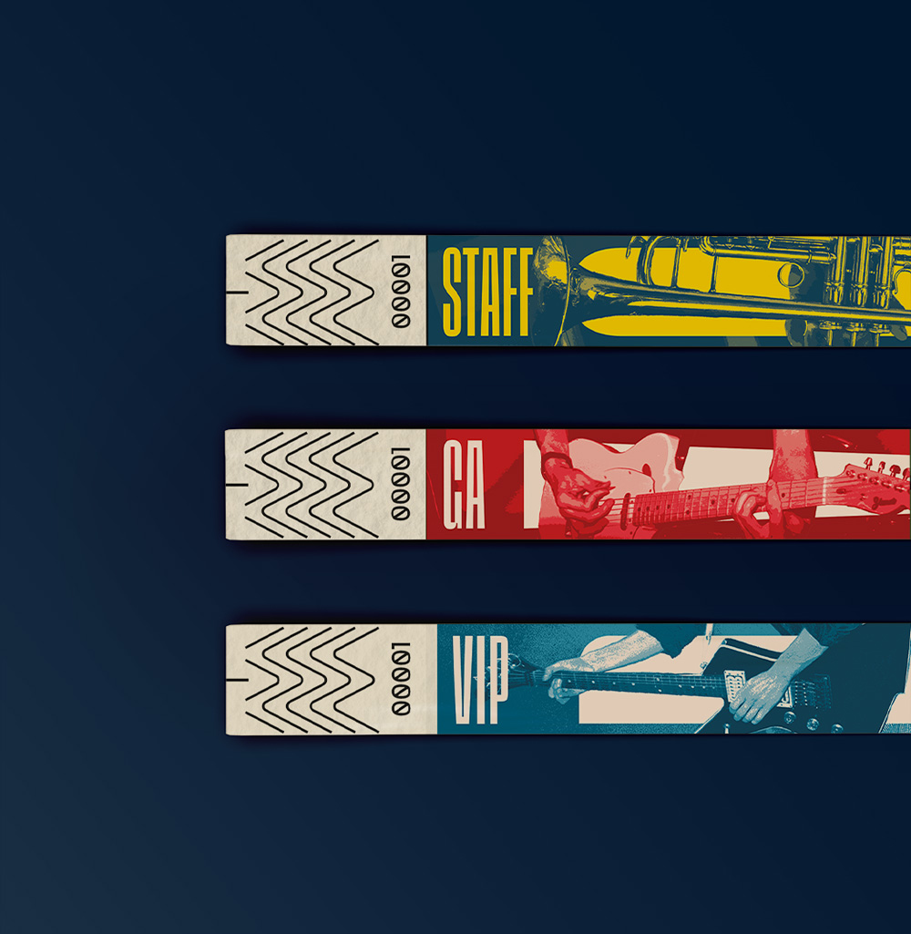 Nouvelle music festival set of three wristbands