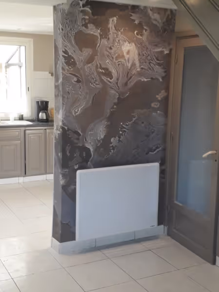 décoration murale noir effet marbre