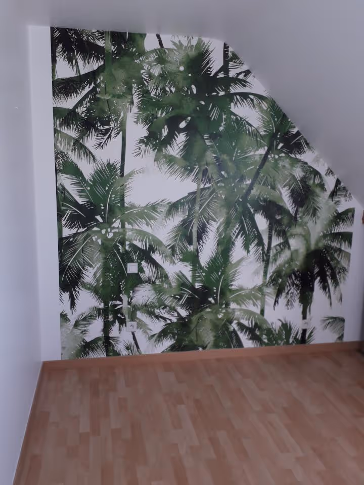 décoration murale palmier vert