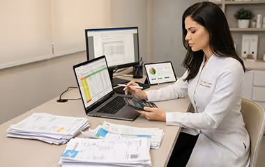 Dentista insegura com paciente no consultório