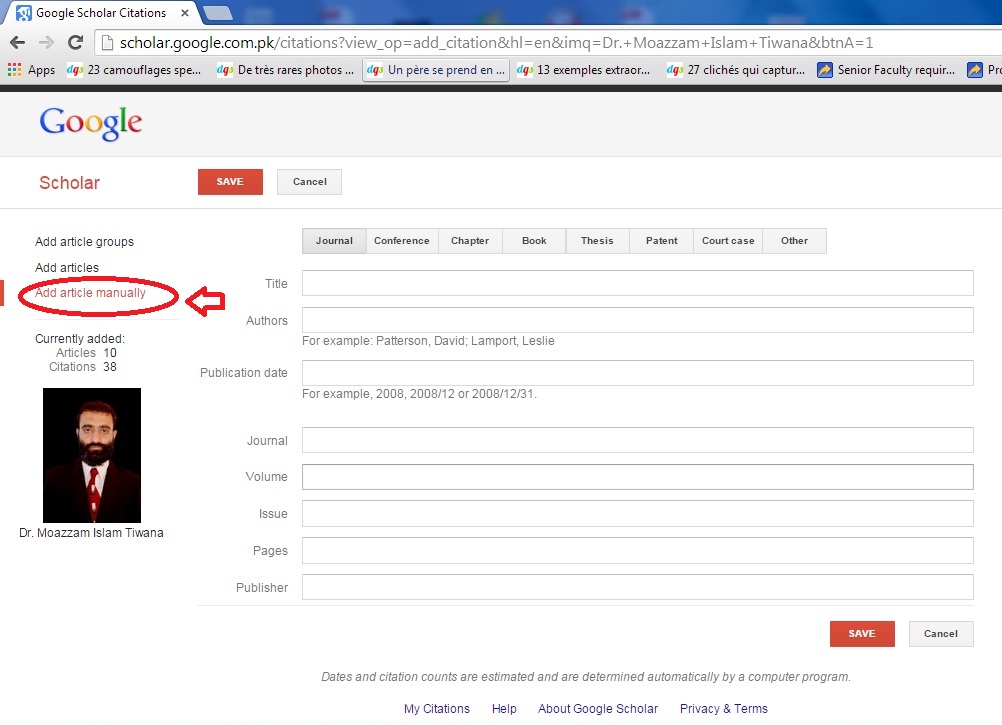 how to add papers in google scholar