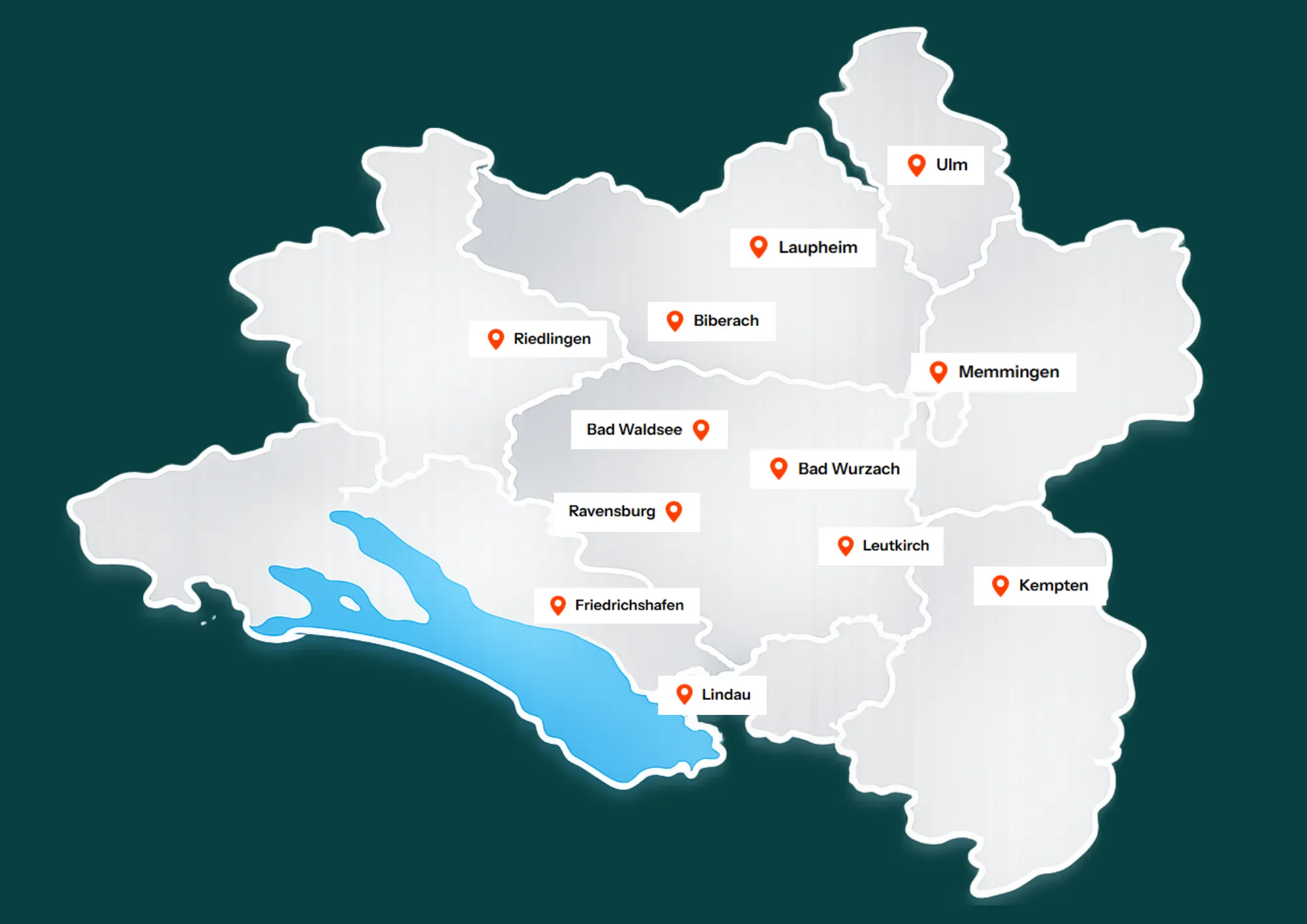 Map of south germany