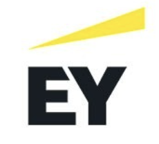 EY logo with black letters and a yellow triangular shape above.