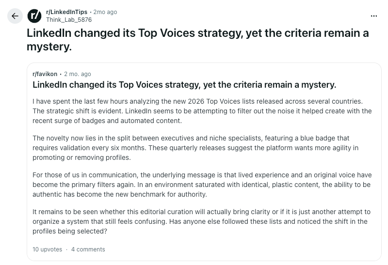 Top voices strategy
